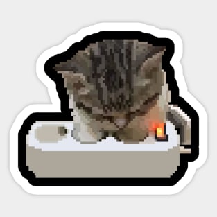 the charcing cat - pixelart Sticker